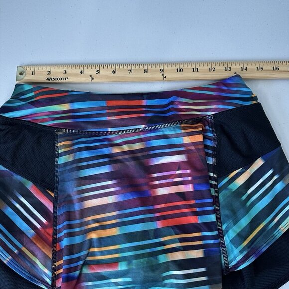 Athleta Laser Beam Bustle Skort Small Multicolor Tennis Running Athletic - Picture 9 of 10